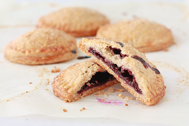 Homemade blueberry hand pies with a fresh blueberry filling